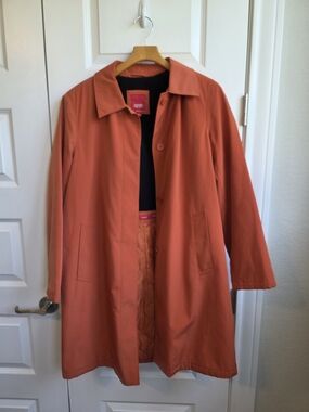 Vintage Esprit Burnt Orange Trench Coat Large Y2K Game Day Fall Jacket